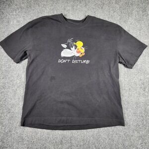 Hollister Looney Tunes Sylvester Tweety Don't Disturb Graphic T-Shirt XL Black